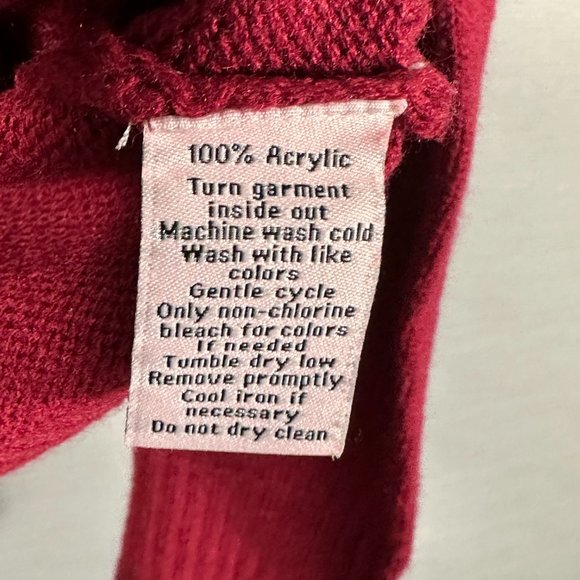 Juicy Couture Sweater Womens Medium Red Sequin Sparkle Mock Neck Pullover - Picture 6 of 7